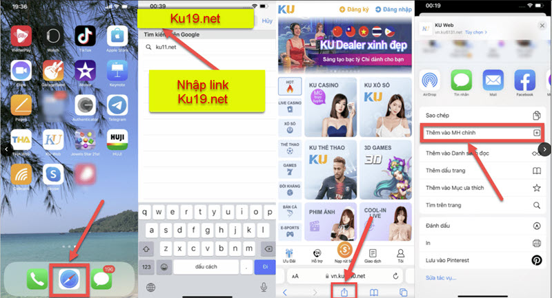 Lưu link tải app Kubet về màn hình